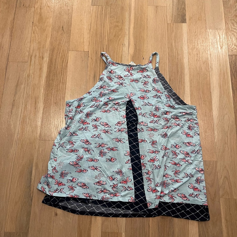 Porridge Tank Top with Split Open Back -Koi🎋print - Picture 3 of 3